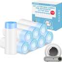 120 Count Cat Litter Box Liners for Self-Cleaning Cat Litter Box, Replacement Kitty Litter Liners, 8 Rolls Drawstring Waste Bags for Small Automatic Litter Boxs, 19.7 x 17.7 Inches8 Packs/120 Counts