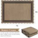U'Artlines Faux Jute Checkered Area Rug 5x7, Washable Non Slip Rug