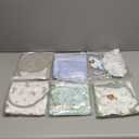 Ramede 6 Pack Swaddle Blanket with Hats for Baby Girl Boy 100% Cotton Swaddles 0-3 Months, Adjustable Breathable Skin Friendly Receiving Blanket Wrap, Essential for Newborns (Blue and Green)