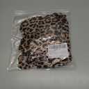 WDIRARA Women's Mesh Leopard Print Long Sleeve Off Shoulder Crop Top Slim Fit Casual Tee Shirt (Brown, L)