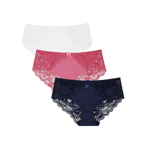 Curve Muse Women’s Plus Size Mid Waist Floral Lace Briefs Panties M