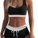 Wenly zeng Womens Sport Two Piece Swimsuits Racerback Tops Boyshort Bottom, Medium