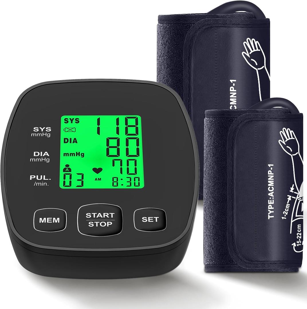 Blood Pressure Monitor for Home Use, Upper Arm Wide Range Cuff Fits Pediatric to Large Adult, Easy to Use Accurate Systolic Diastolic Readings, Includes USB Cable & 4 AAA Batteries