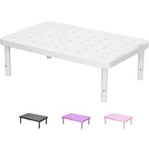 WALI Computer Monitor Stand for Desk, Adjustable Laptop Riser, Desk Monitor Stand Underneath Storage for Office, Home, School Supplies (PTT001-W), 1 Pack, White (Basic)