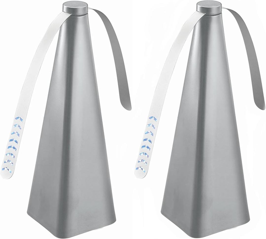 Treva Bug Fan, Fly Deterrent with Holographic Blades to Clear Bugs, Mosquitoes, and Flies, Battery Powered Fly Fan, Silver (2 Pack)