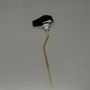 Lychee Light Toilet Cistern Side Flush Lever, Compatible with TOTO WC Flush Handle, Pure Copper Rod Body, Equipped with Hook-Style Chain for Toilet Flush Rod Replacement Part, 1 Piece (Matte Black)