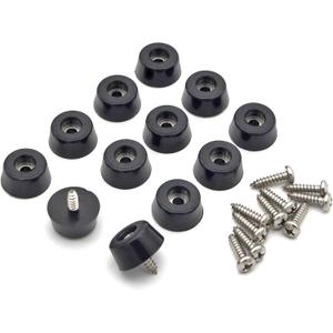 Rubber Feet for Cutting Board with Stainless Screws, 12 Pieces Non Slip Rubber Bumper Feet for Electronics 13/16" W x 3/8" H