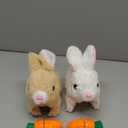 Easter Bunny Toy, Rabbit Interactive Hopping Electronic Pet Plush Bunny Toy with Sounds and Movements Animated Walking Wiggle Ears Twitch Nose (Brown+White)