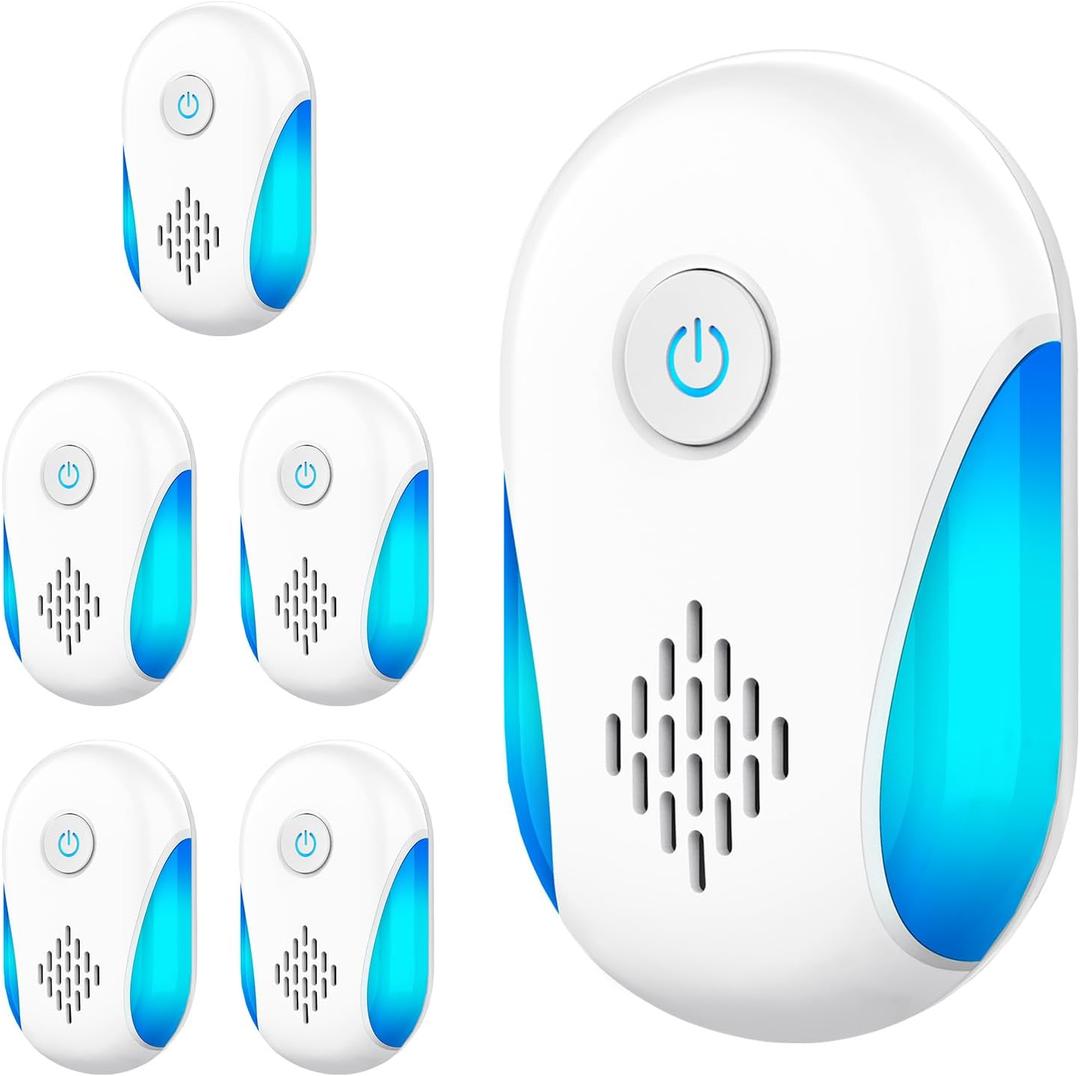 2025 Upgraded Ultrasonic Repellet 6 Packs, Indoor Ultrasonic and Repellent for Roach, Rodent, Mouse, Bugs, Ant, Mosquito, Mice, Spider, Electronic Plug in Pest Control