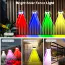 4 Pack Solar Fence Lights Outdoor Waterproof Stainless Steel Led Solar Lights Outdoor Post Deck Light 9 Modes RGB Color Changing Garden Step Light Solar Powered for Backyard Wall Patio