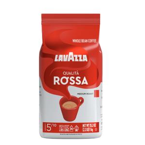 Lavazza Qualit Rossa Whole Bean Coffee, Medium Roast, Arabica and Robusta Blend, 2.2 lb Bag (Pack of 1) (EXP 08/26/26)