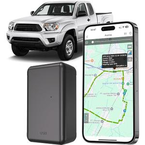 G05A GPS Tracker for Vehicle No Monthly Fees, SIM Card Included, RealTime Tracking, Global Coverage, GeoFencing, Strong Magnetic Attachment, Long Battery Life
