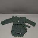Baby Girl Outfit 6-9 Months Girl Clothes Long Sleeve Baby Green Romper Linen Jumpsuit Bubble One Pieces Romper Fall Baby Clothes Girl 6-12 Months
