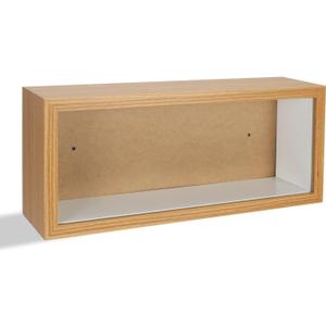 Display Case for Figures, Wooden Dustproof Showcase with Changeable Background Panels, Desktop Collector Box for Mini Dolls, Blind Box Toys, Anime Figures & Collectibles