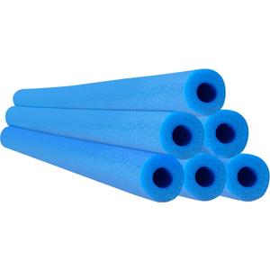 Chochkees Blue Pool Noodles Swimming Hollow Core Foam Tube, Floating Thick Noodles for Floating, Pool Accessories, 52", 6-Pack