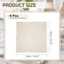 uxcell 6Pcs Handmade Cloth Napkins, 16.5x16.5 Inch Cotton Napkins with Fringe Square Rustic Table Napkin for Wedding Party Dinner Table Decor Bridal Shower, Beige