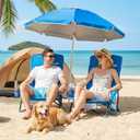 SUNNYFEEL Folding Beach Chair, High Back Beach Chairs for Adults, Lightweight Portable Camp Chair 300lbs Heavy Duty with Carry Bag, Cup Holder for Outdoor Travel Picnic Concert, 2 Pack, Blue, 1' 9.65" x 2' 2.38" x 2' 9.89"