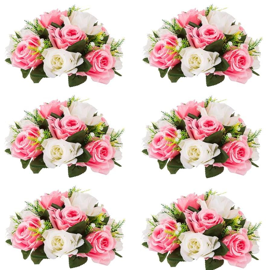 Flower Centerpiece for Wedding Table,  6 Pack