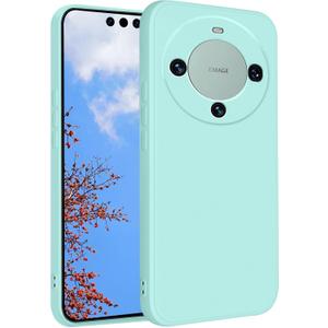 Phone Case for Huawei Mate 60 Pro, Silky Soft Touch for Huawei Mate 60 Pro Case Silicone Shockproof Slim Cute Anti Fingerprint Protective Cover Aesthetic (Light Cyan)
