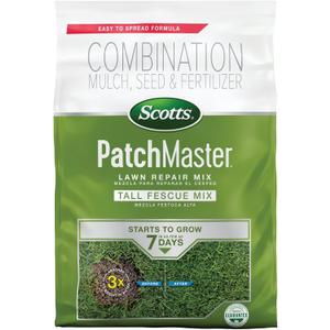 Scotts PatchMaster Lawn Repair Mix Tall Fescue Mix, Combination Grass Seed, Fertilizer, and Mulch, 10 lbs.
