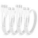 4 Pack Charging Cable 60W 3.1FT(2 Pack USB to USB C Cable and 2 Pack USB C to USB C Cable) Type C 60W Fast Charging Cable for iPhone 17 Series/16 Series/15 Series,iPad,AirPods,Watch,Samsung and More (White)