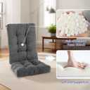 Rocking Chair Cushion, Premium Corduroy Seat and Back Cushion with Ties, Suitable for Indoor/Outdoor Rocker, Pack of 2, Grey