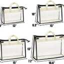 Peohud 12 Pack Clear Handbag Storage Organizer, Dust Bags for Handbags, Transparent Purse Organizer for Closet, Hanging Handbags Dust Cover Bags with Zipper, Handles and Hooks