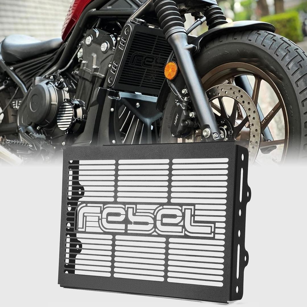 WOOGA Motorcycle Black Radiator Guard Protector Grille Grill Cover Shrouds Cooler Protector fit for HO&N&DA CMX 500 Rebel CMX 250 CMX 300 Accessories 2017 2018 2019 2020 2021 2022 2023 2024 2025