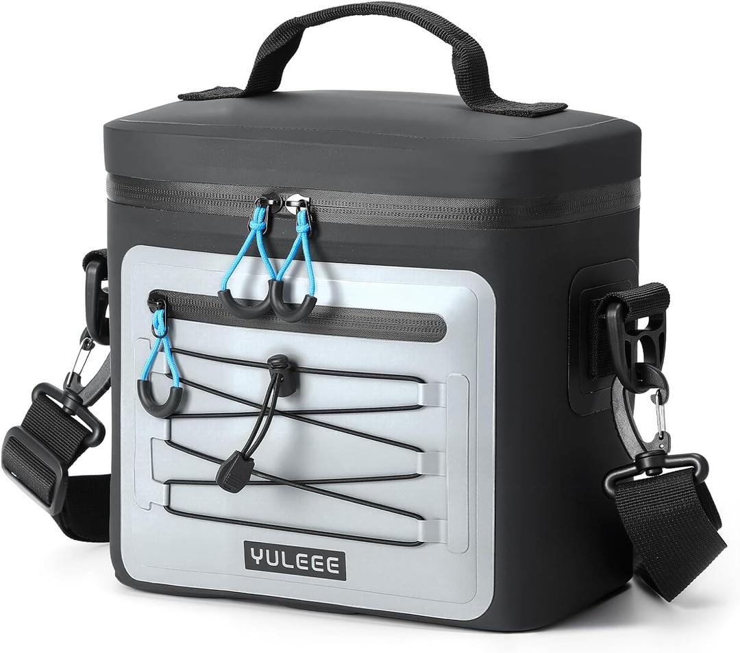 Cooler Bag, 7/16/30 Can Soft Sided Small Portable Insulated Cooling Pack, Everyday Lunch Cooler, Leakproof Ice Chest for Beach, Camping, Travel, Picnic (Black)