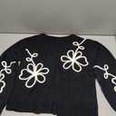 winkbay Women's Floral V Neck Cardigan Elegant Long Sleeve Knit Dressy Casual Sweater Outerwear Black Small