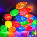 Minetom C9 Christmas String Lights, 100 Ft C9 Outdoor Christmas Lights with 100 Strawberry C9 Led Bulbs, Connectable UL Certified for Outdoor Indoor Roofline Holiday Backyard Xmas Decor (Multicolor)