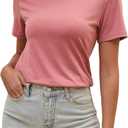 Womens T Shirts Short Sleeve Crew Neck Shirts Basic Tee Tops Blouse Summer Casual Tee Tops S-XXL (S)