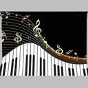 10x7ft Abstract Photography Black and White Piano Keys Music Symbols Party Photo Booth Backdrop