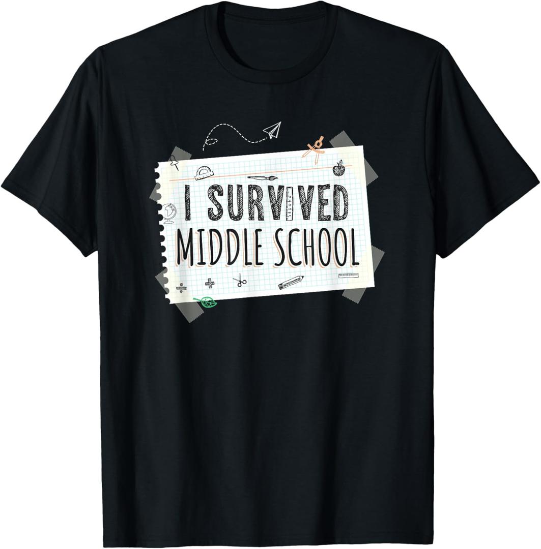 Middle School Graduation Shirts Graduate Grad Funny Gift (Small, Black)