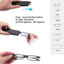 2 Pack Ultra thin Lightweight Folding Reading Glasses Women Men TR90 Blue Light Blocking Anti UV/Eyestrain Foldable Compact Computer Readers Portable Unique Stretchable Slim Flat case Gunmetal +2.5