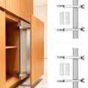 2pcs Lateral Opening Door Hinge Set 180° Parallel Opening Cabinet Wardrobe Door Sliding Load-Bearing 15.4lb Heavy Duty Hinge