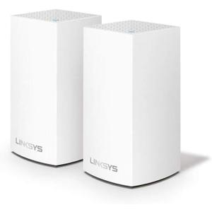 Linksys VLP0102 Velop Whole Home Mesh WiFi System (AC2400 WiFi Router/WiFi Extender for Seamless Coverage, Parental Controls, 2-Pack, Covers up to 3,000 sq ft / 260 sqm, White)