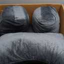 SLIGUY Reading Pillow Extra Large 31" Bed Rest Pillow with Detachable Neck Roll for Sitting in Bed or Couch Adult Back Pillow for Watching TV/Gaming/Relaxing (Dark Grey)