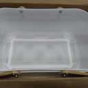 Pack Plastic Mesh Baskets with Wood Handle and with Lids White Garden Harvest Basket Mesh Fruit Vegetable Storage Bins for Gathering Vegetables Pantry Kitchen Garden Picnic Organizer