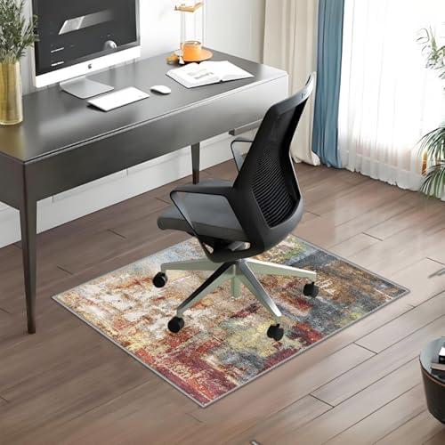 WTHYGB Office Chair Mat for Hardwood Floor Abstract Washable Desk Throw Rug for Rolling Chair Non-Slip Computer Chair Protector 36”x48”