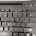 Wireless Keyboard and Mouse Combo - Full-Sized Ergonomic Keyboard with Wrist Rest, Phone Holder, Sleep Mode, 2.4G Quiet Keyboard for PC Laptop, Complete Work Setup for Office or Home -Trueque KM23 (1 PACK, Black)