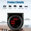 Three Display Air Pressure Gauge 232PSI LED Digital Air Ride Air Bag Suspension Press Meter 12V/24V Kit with 1/8 NPT Electrical Pressure Sensor for Air Ride Suspension Systems 2-1/16" 52mm (Red)