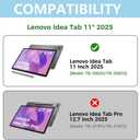 Keyboard Case for Lenovo Idea Tab 11-inch 2025 Models (TB-336ZU/TB-336FU), 7-Color Backlit Magnetic Detachable Wireless Bluetooth Keyboard, Ultra-Thin Cover with Mouse (Pink)