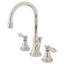 Kingston Brass KS2986BAL Heirloom Widespread Bathroom Faucet, Polished Nickel, 13.63 x 6.31 x 11.5