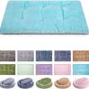 WONDER MIRACLE Fuzzy Deluxe Pet Beds, Super Plush Dog or Cat Beds Ideal for Dog Crates, Machine Wash & Dryer Friendly (15" x 23", S-Ice Blue)