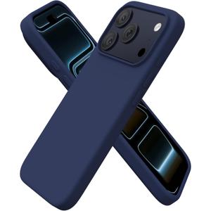 ORNARTO Compatible with iPhone 17 Pro Case 6.3", Slim Liquid Silicone 4 Layers Full Covered Soft Gel Rubber Shockproof Cover, Protective Phone Case for iPhone 17 Pro-Navy Blue