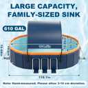 10FT Foldable Pool with UPF60+ Canopy for Audlts,Collapsible Above Ground Swimming Pool with Reinforced Triangular Supports for Backyard Family Garden