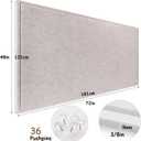 Large Bulletin Board, Foldable 72x48 Inches Cork Board Alternative, Large Felt Board Decorative Pin Board for Wall, Foldable Photo Board Self-Adhesive Vision Board with 36 Pushpins Light Khaki