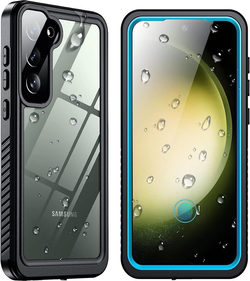 for Galaxy S23 Case Waterproof, 12FT Military Shockproof Built-in Screen Protector IP68 Water Resistance Full-Body Heavy Duty Anti-Scratched Rugged Case, Blue