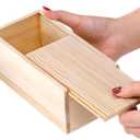 yarlung 4 Pack Unfinished Wood Storage Box with Slide Lid, Vintage Cards Container Small Gift Box for Art Hobbies, DIY Craft, Desktop Bead Organizer, Jewelry Storage